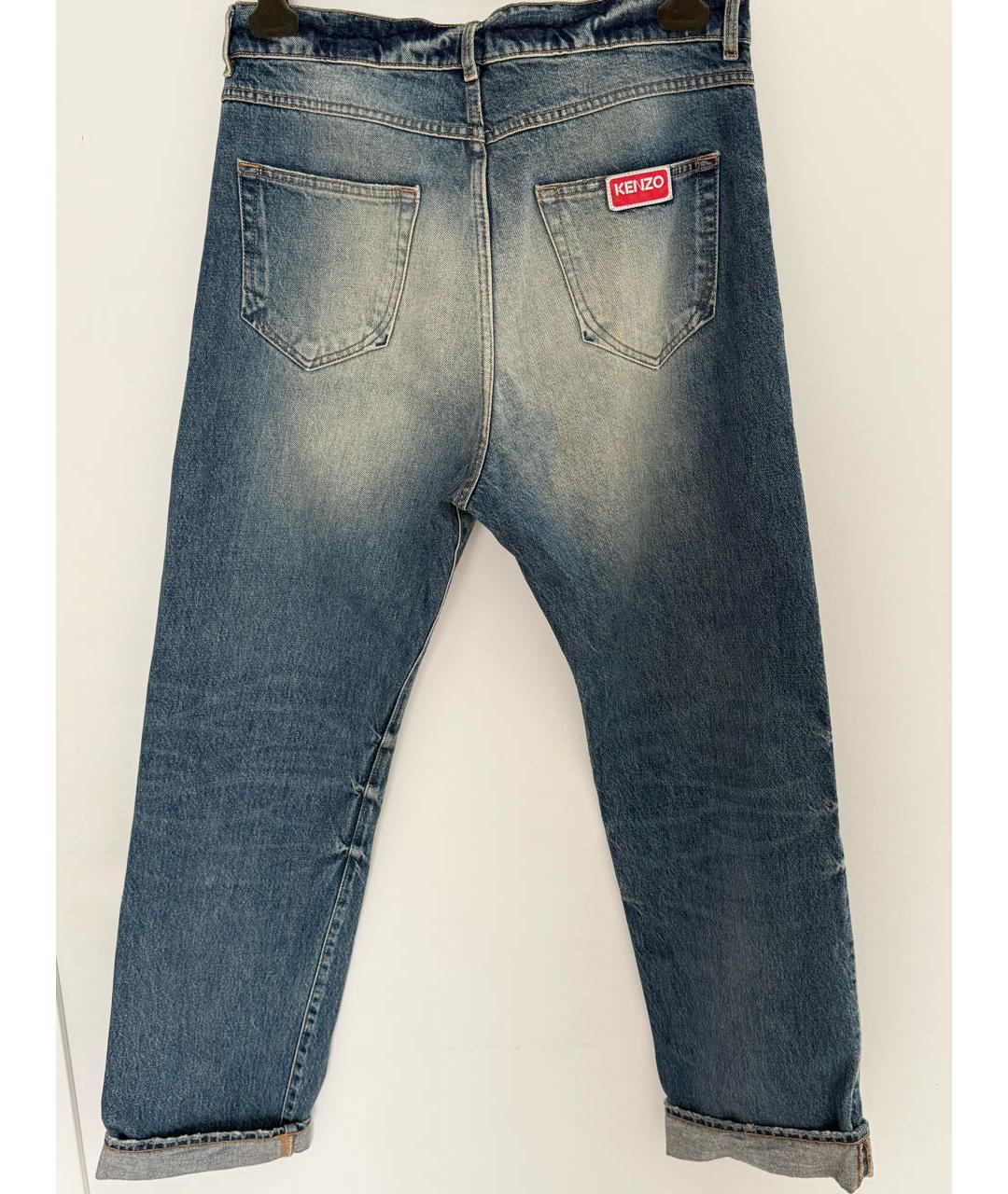 KENZO Темно-синие хлопковые прямые джинсы, фото 2
