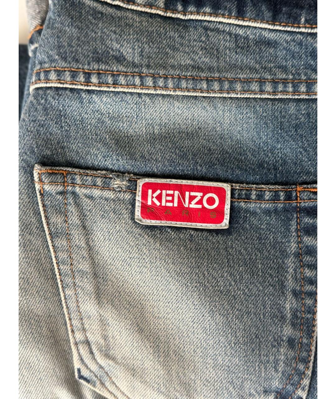 KENZO Темно-синие хлопковые прямые джинсы, фото 6