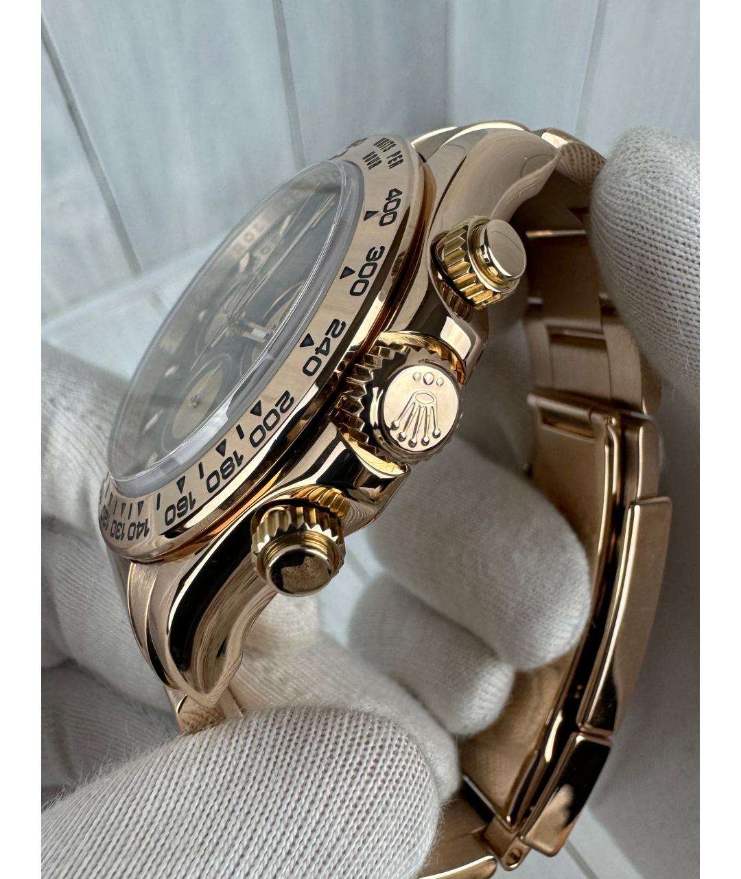 ROLEX Черные часы из розового золота, фото 4