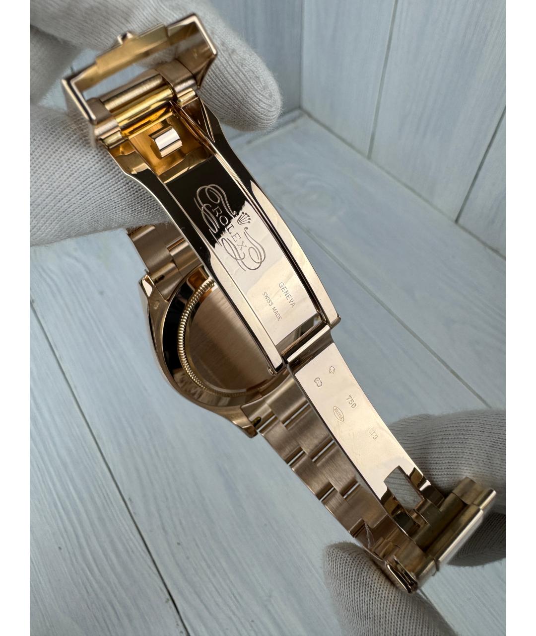 ROLEX Черные часы из розового золота, фото 9