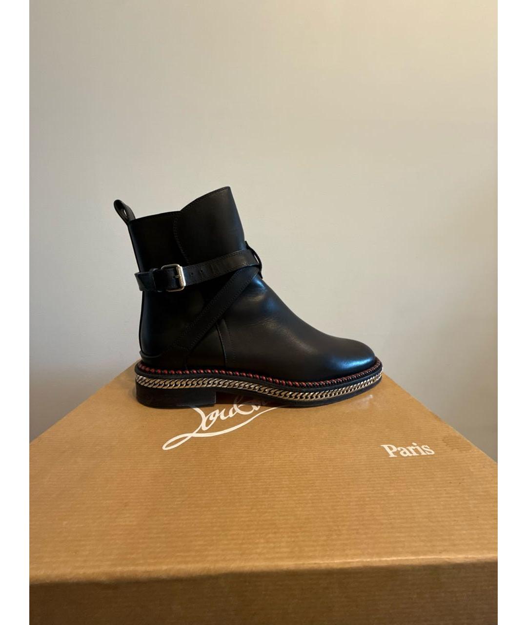 CHRISTIAN LOUBOUTIN Черные кожаные ботинки, фото 8