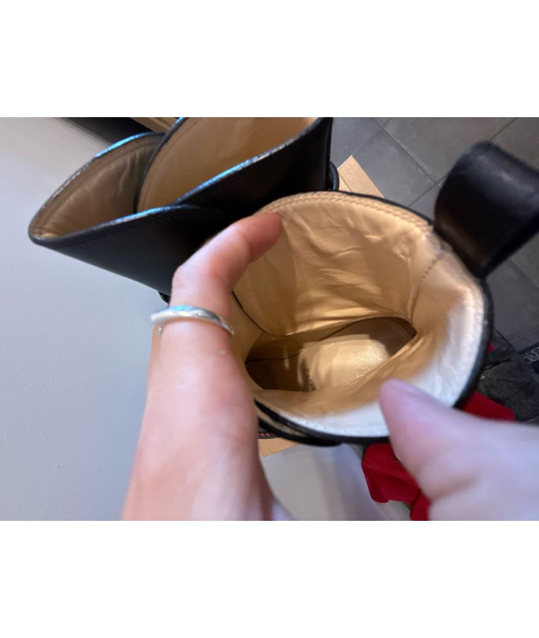 CHRISTIAN LOUBOUTIN Черные кожаные ботинки, фото 5