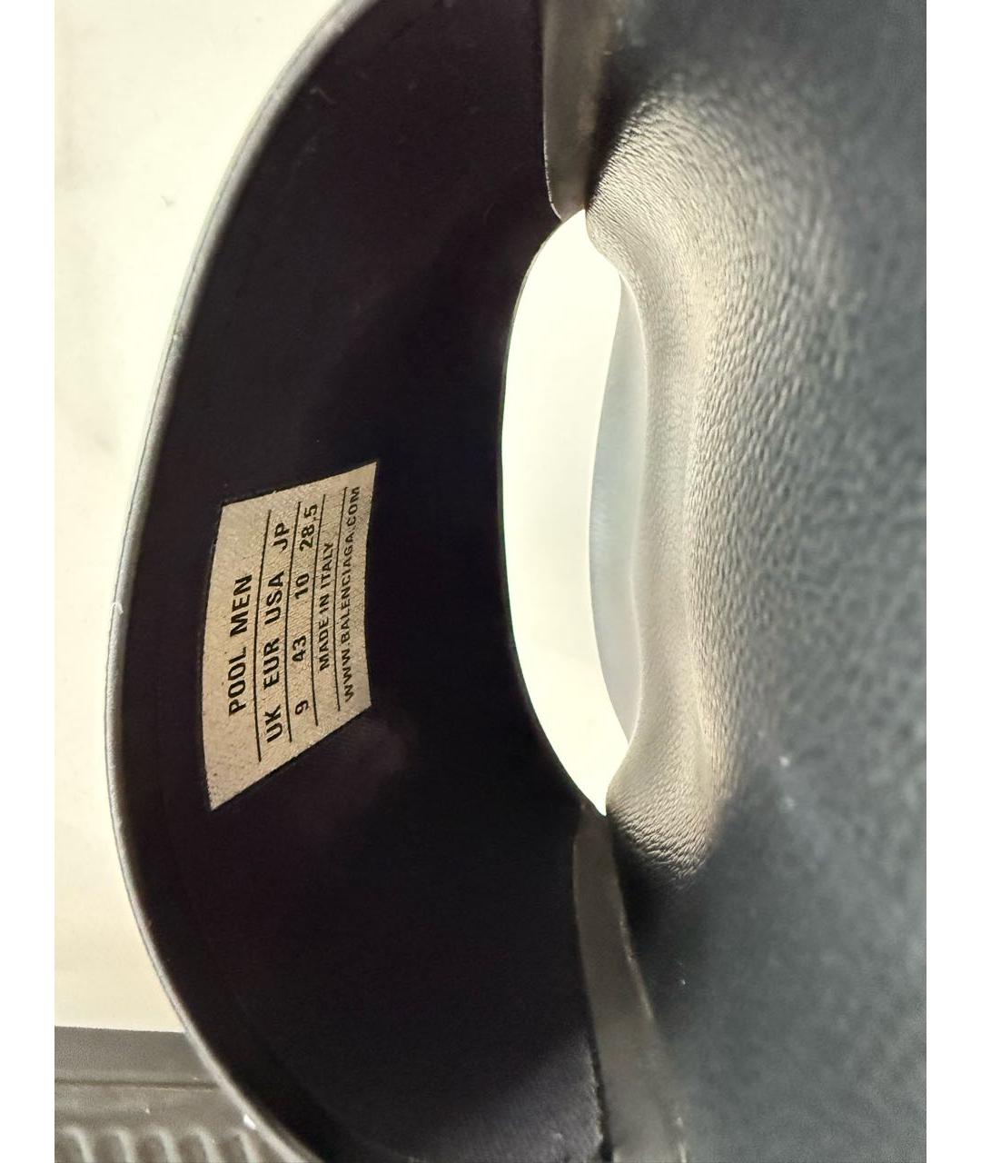 BALENCIAGA Черные резиновые шлепанцы, фото 4