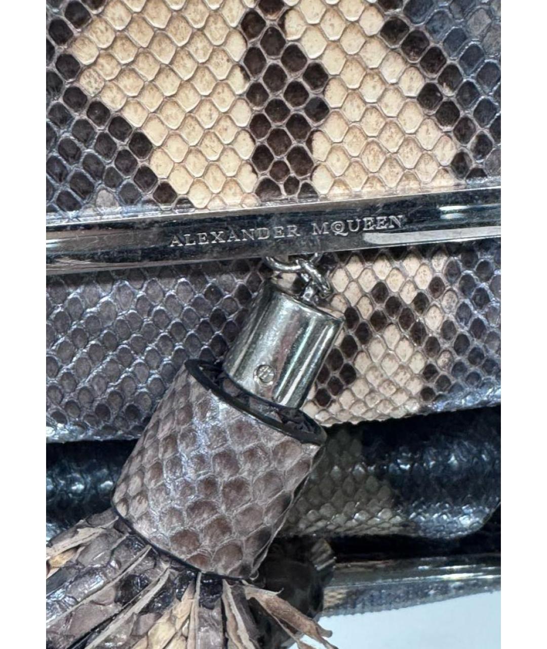 ALEXANDER MCQUEEN Антрацитовая сумка через плечо из экзотической кожи, фото 4
