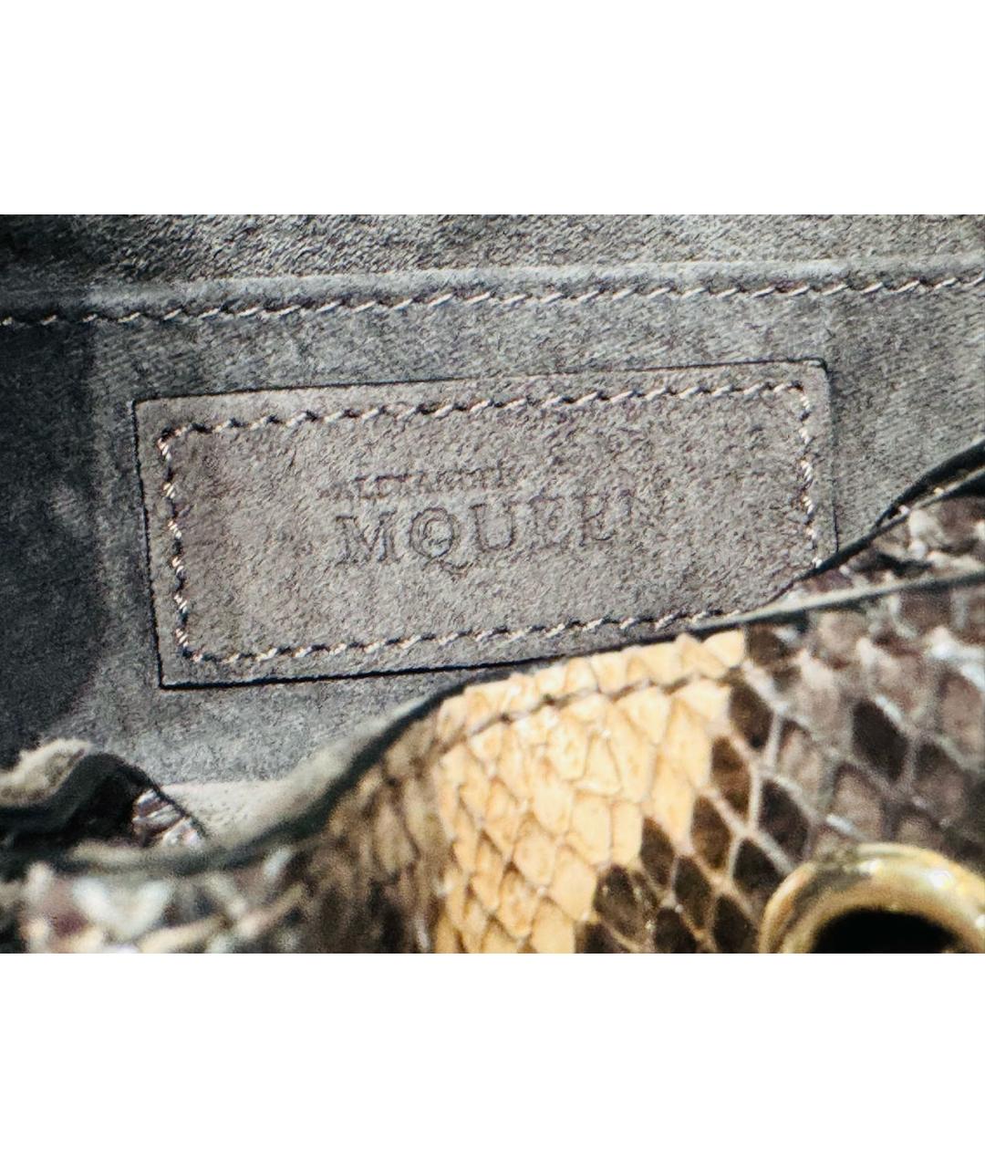 ALEXANDER MCQUEEN Антрацитовая сумка через плечо из экзотической кожи, фото 7