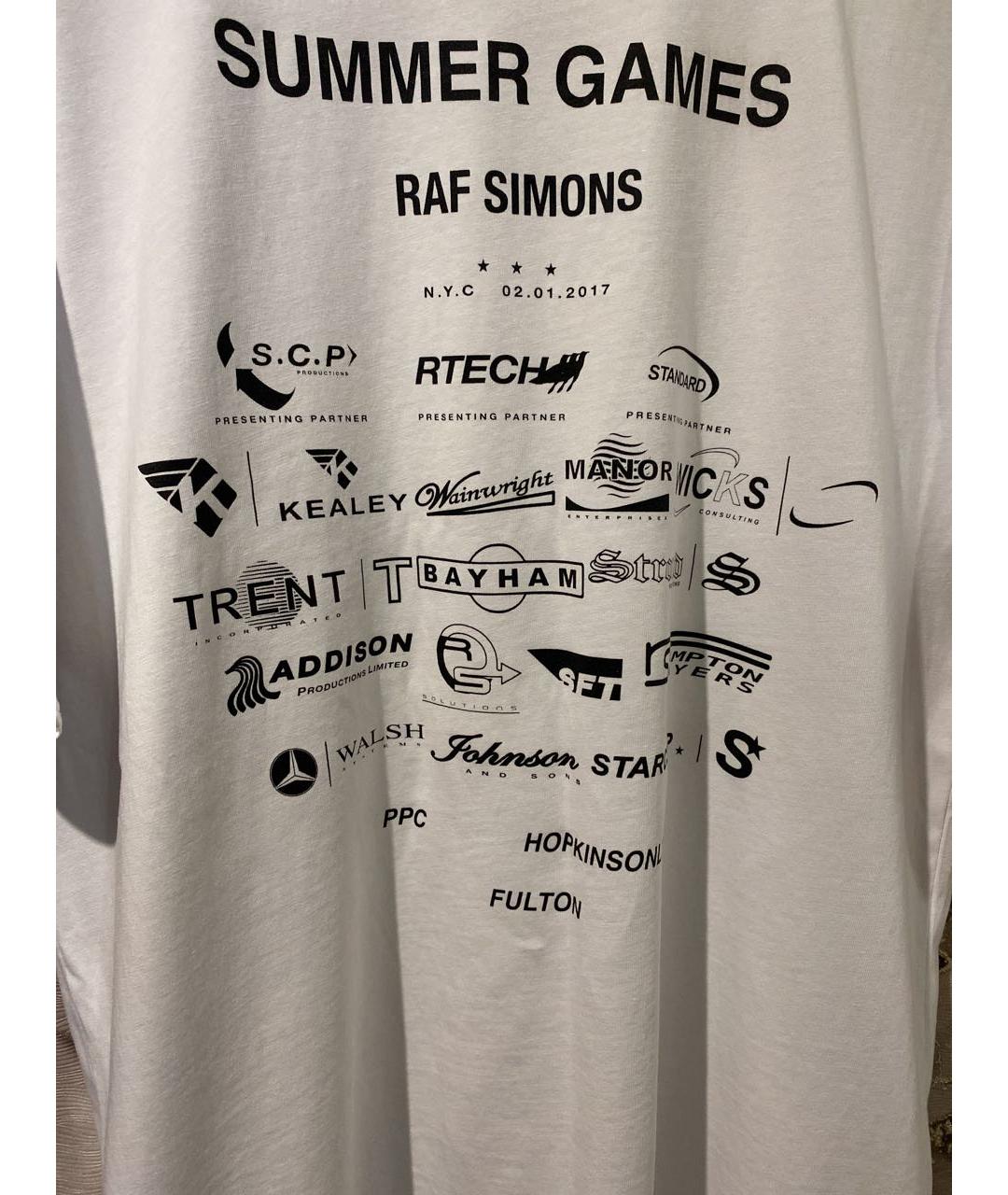 RAF SIMONS Белая хлопковая футболка, фото 4