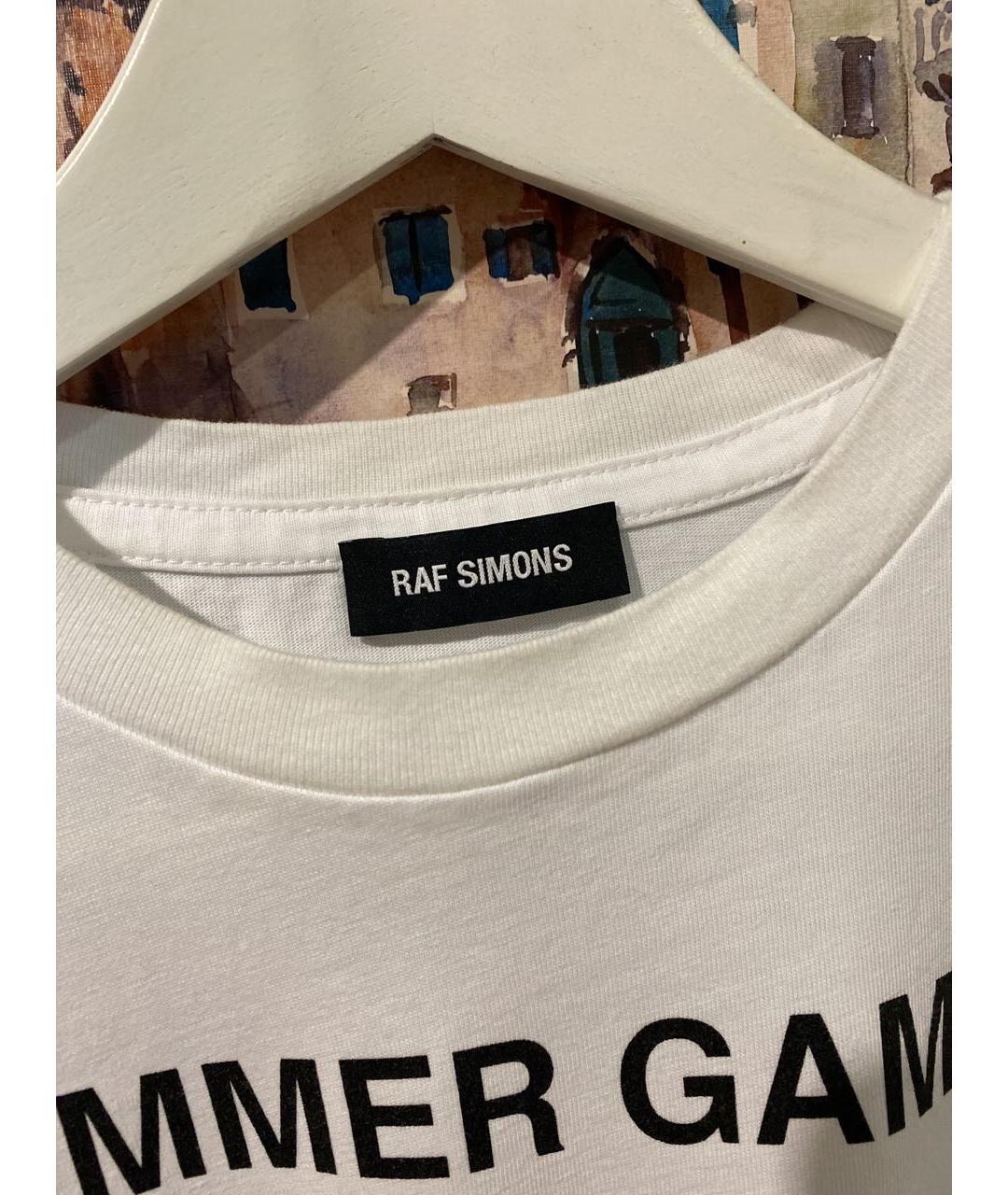 RAF SIMONS Белая хлопковая футболка, фото 3