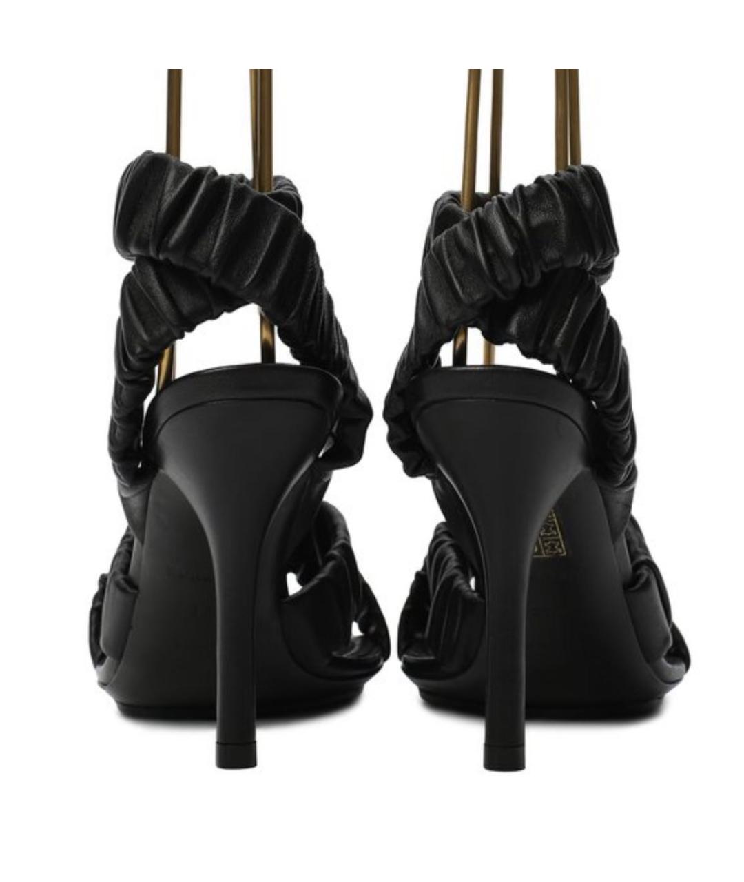 BURBERRY Черные кожаные босоножки, фото 4