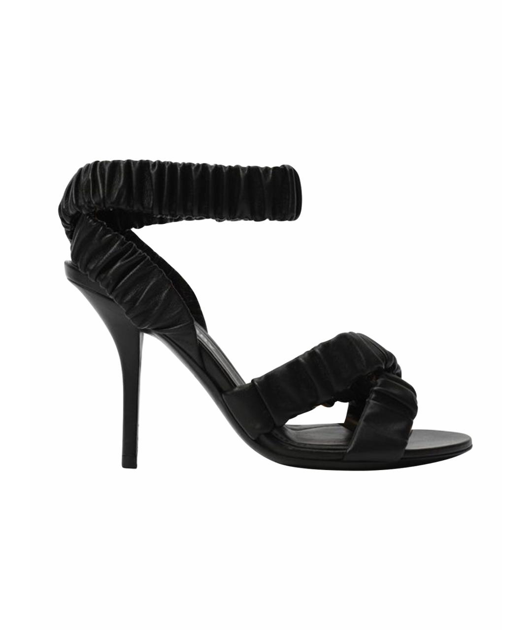 BURBERRY Черные кожаные босоножки, фото 1