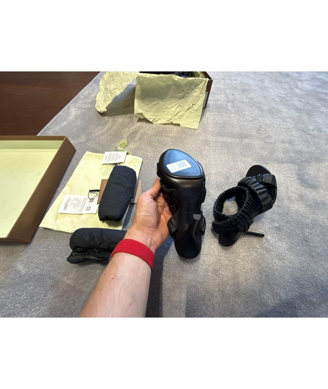 BURBERRY Черные кожаные босоножки, фото 8