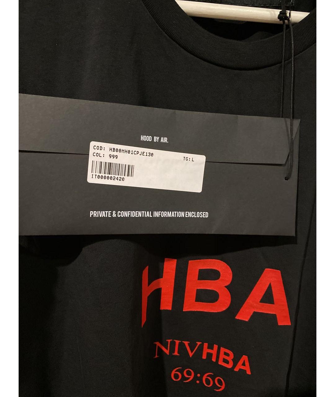 HOOD BY AIR Черная хлопковая футболка, фото 5