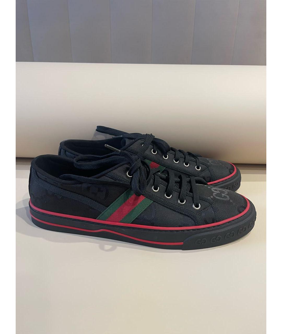 GUCCI Черные текстильные низкие кроссовки / кеды, фото 7