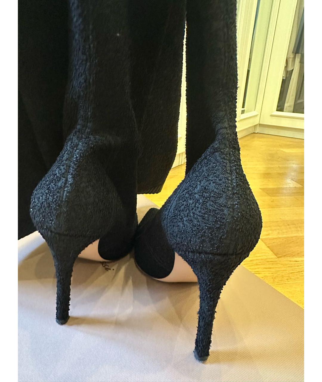 GIANVITO ROSSI Черные текстильные ботфорты, фото 4