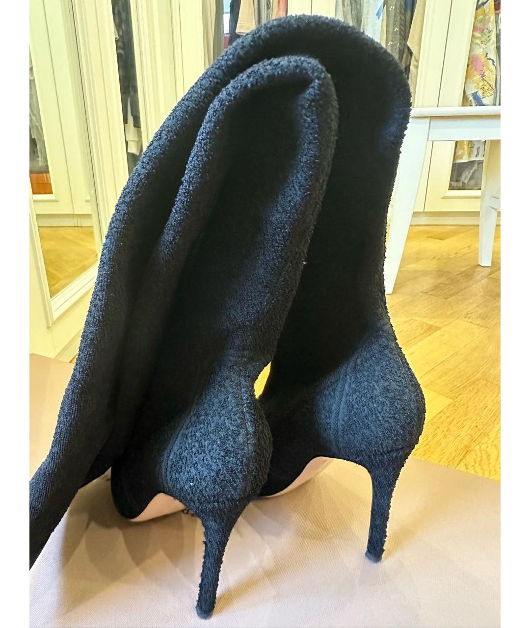 GIANVITO ROSSI Черные текстильные ботфорты, фото 6