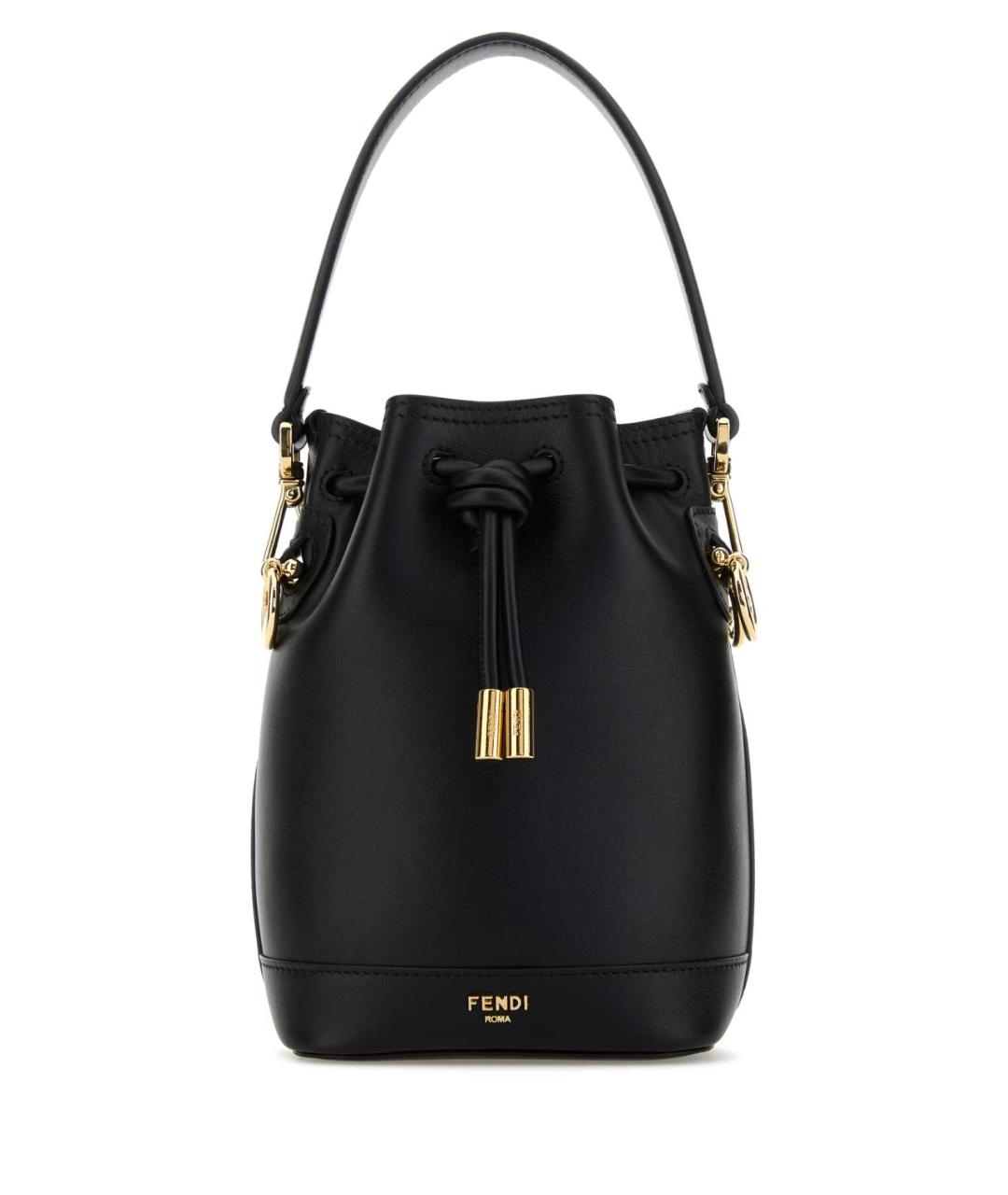 FENDI Черная кожаная сумка тоут, фото 1