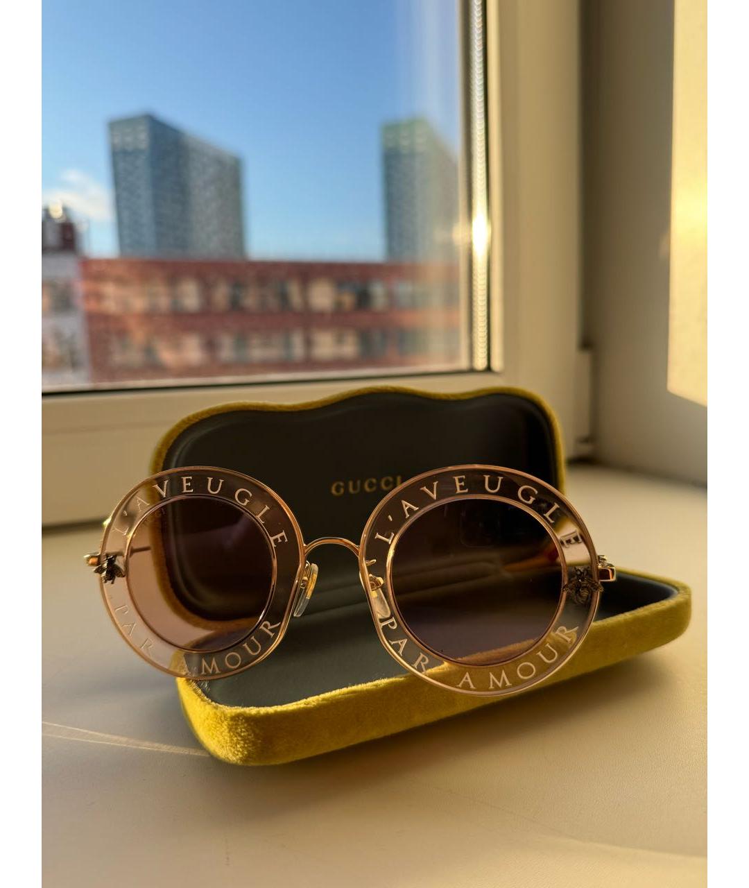 GUCCI Пластиковые солнцезащитные очки, фото 5