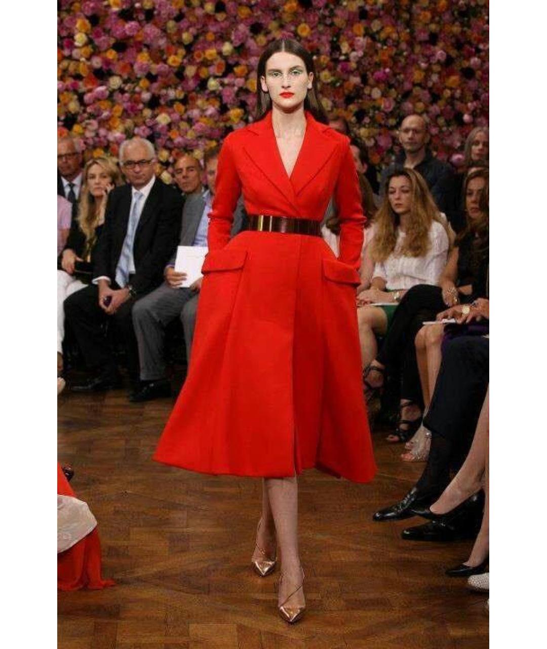 CHRISTIAN DIOR Красное шерстяное пальто, фото 6