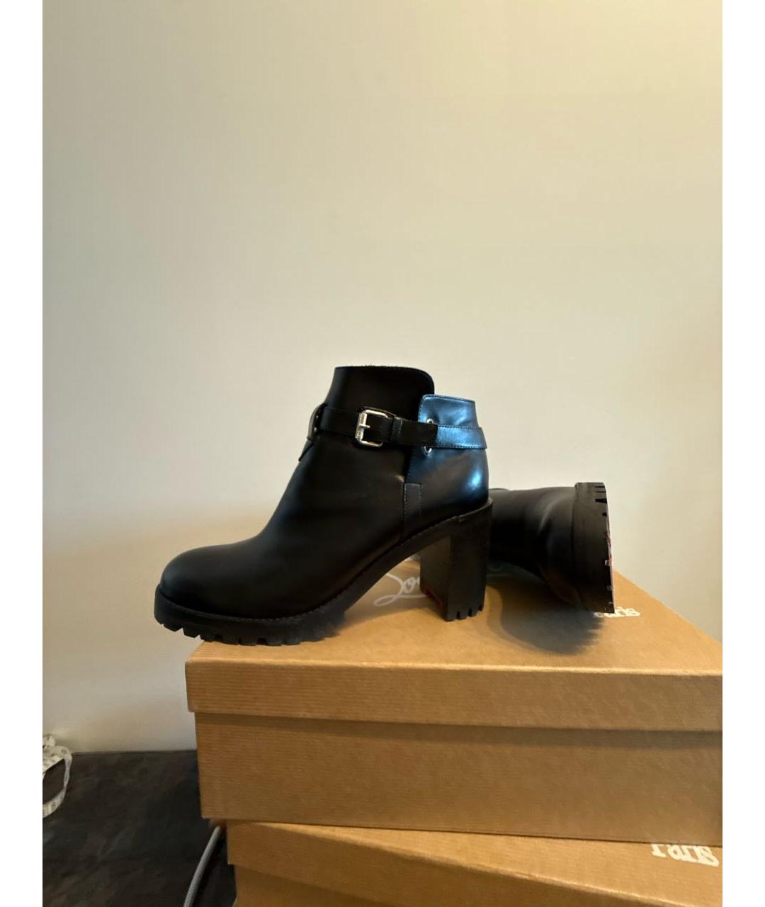 CHRISTIAN LOUBOUTIN Черные кожаные ботинки, фото 7