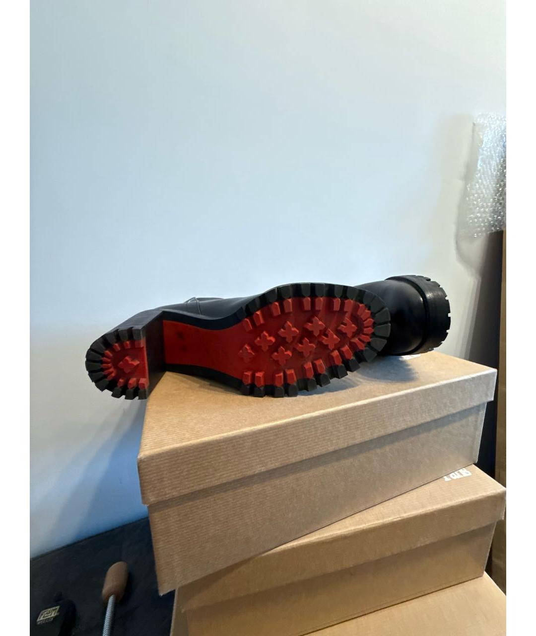 CHRISTIAN LOUBOUTIN Черные кожаные ботинки, фото 6