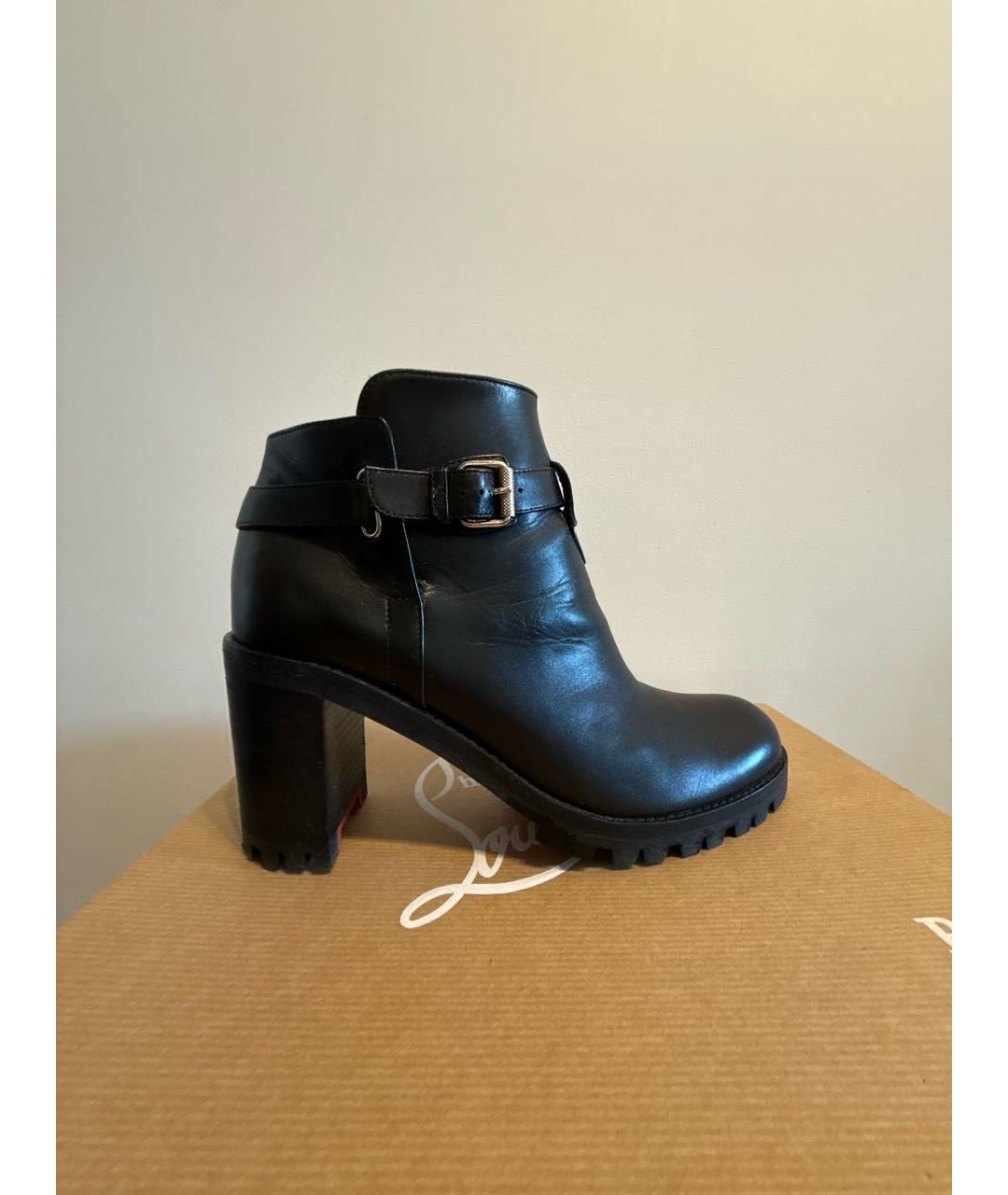 CHRISTIAN LOUBOUTIN Черные кожаные ботинки, фото 8