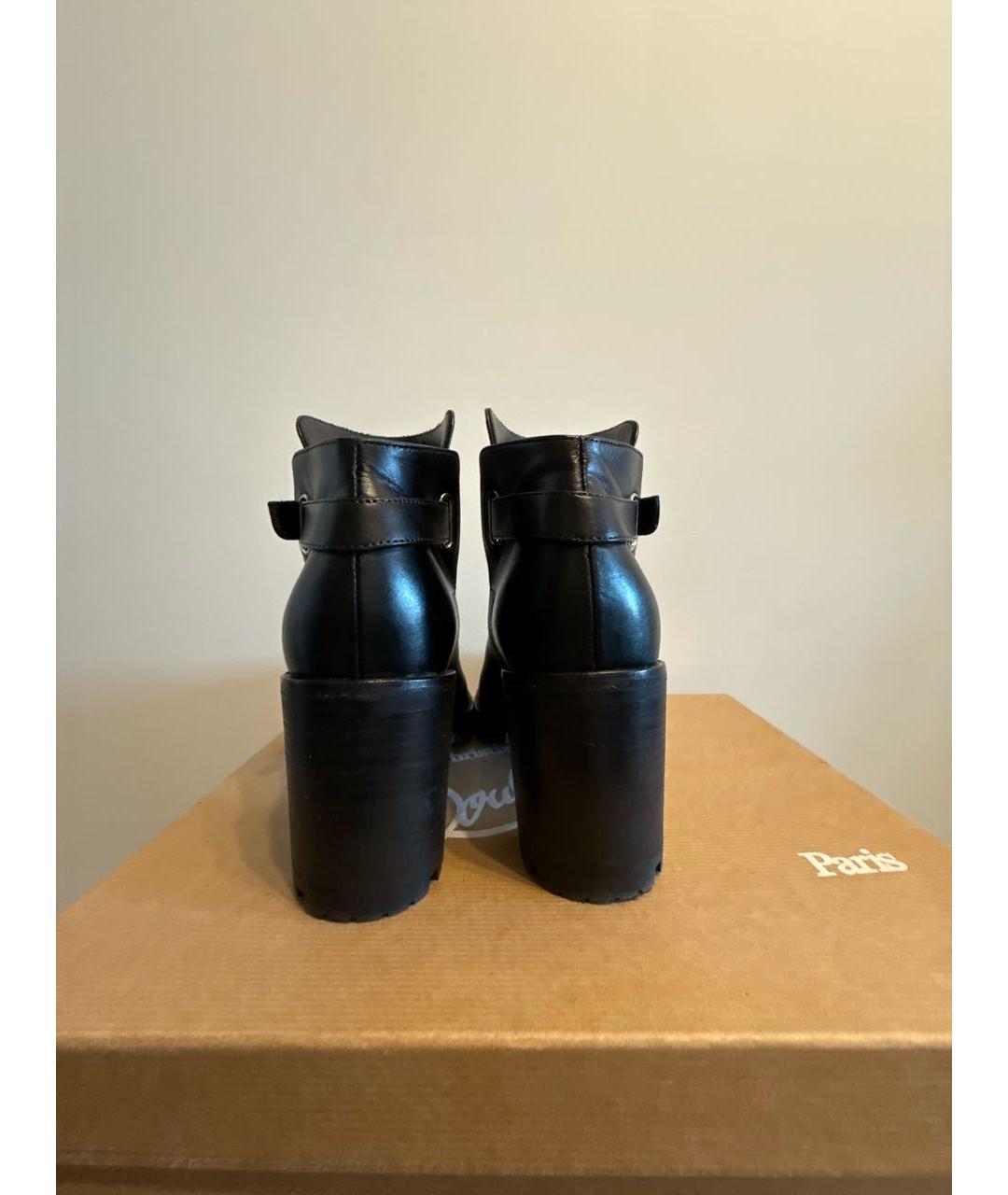 CHRISTIAN LOUBOUTIN Черные кожаные ботинки, фото 4
