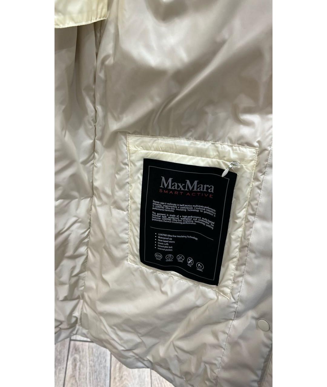 MAX MARA Белый полиэстеровый пуховик, фото 6