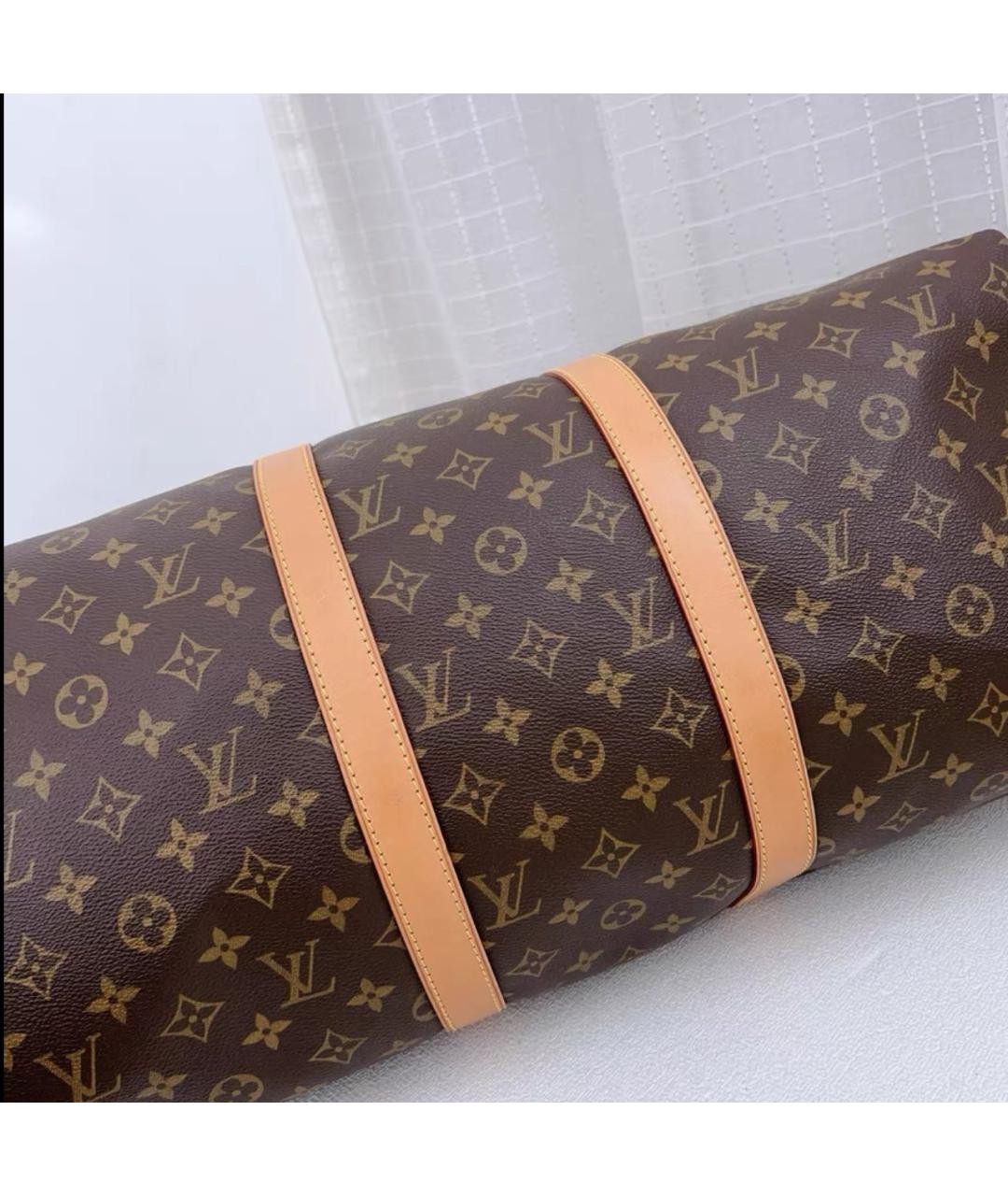 LOUIS VUITTON Коричневая кожаная дорожная/спортивная сумка, фото 6