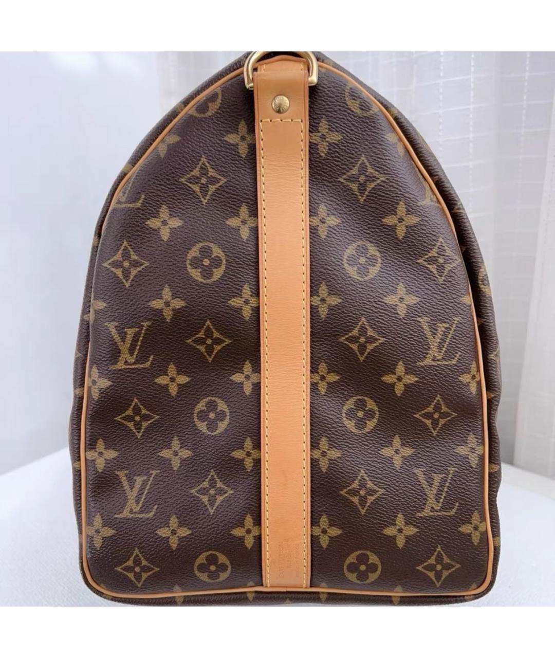 LOUIS VUITTON Коричневая кожаная дорожная/спортивная сумка, фото 4