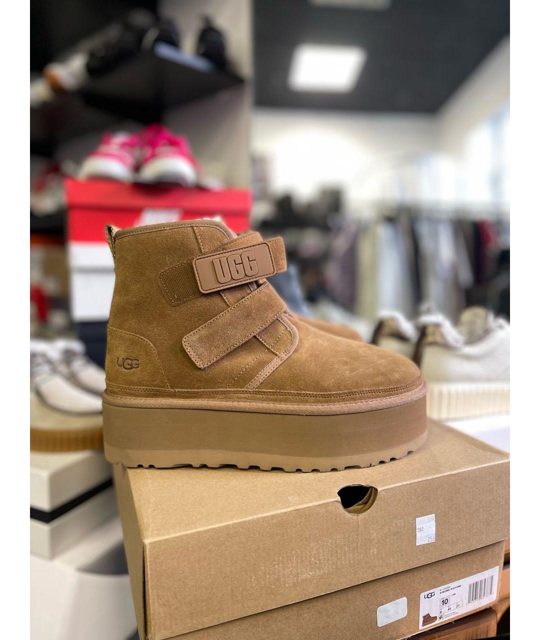 UGG AUSTRALIA Коричневые замшевые ботинки, фото 4