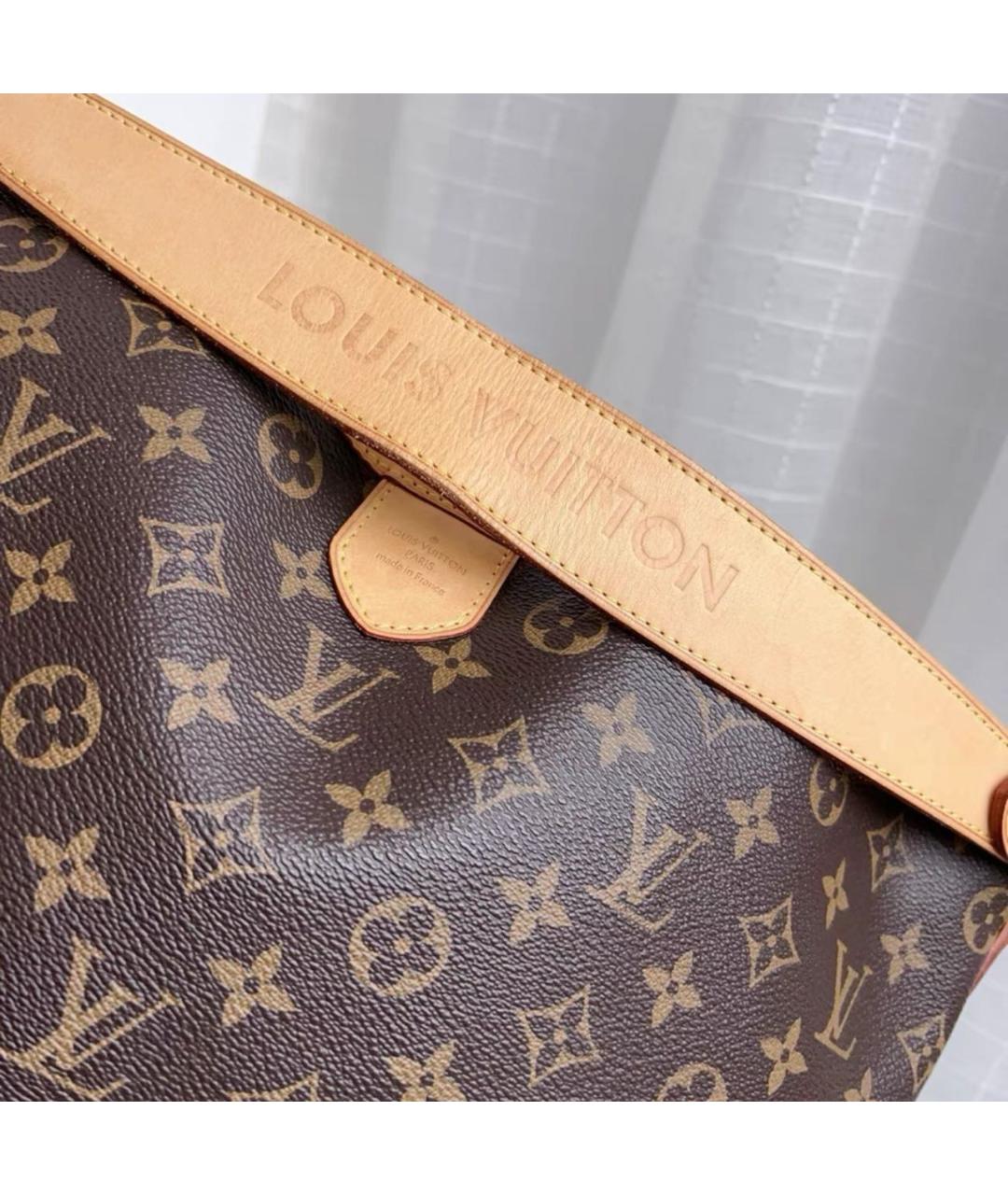 LOUIS VUITTON Коричневая кожаная сумка тоут, фото 5