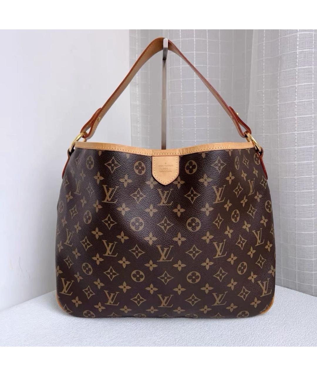 LOUIS VUITTON Коричневая кожаная сумка тоут, фото 9