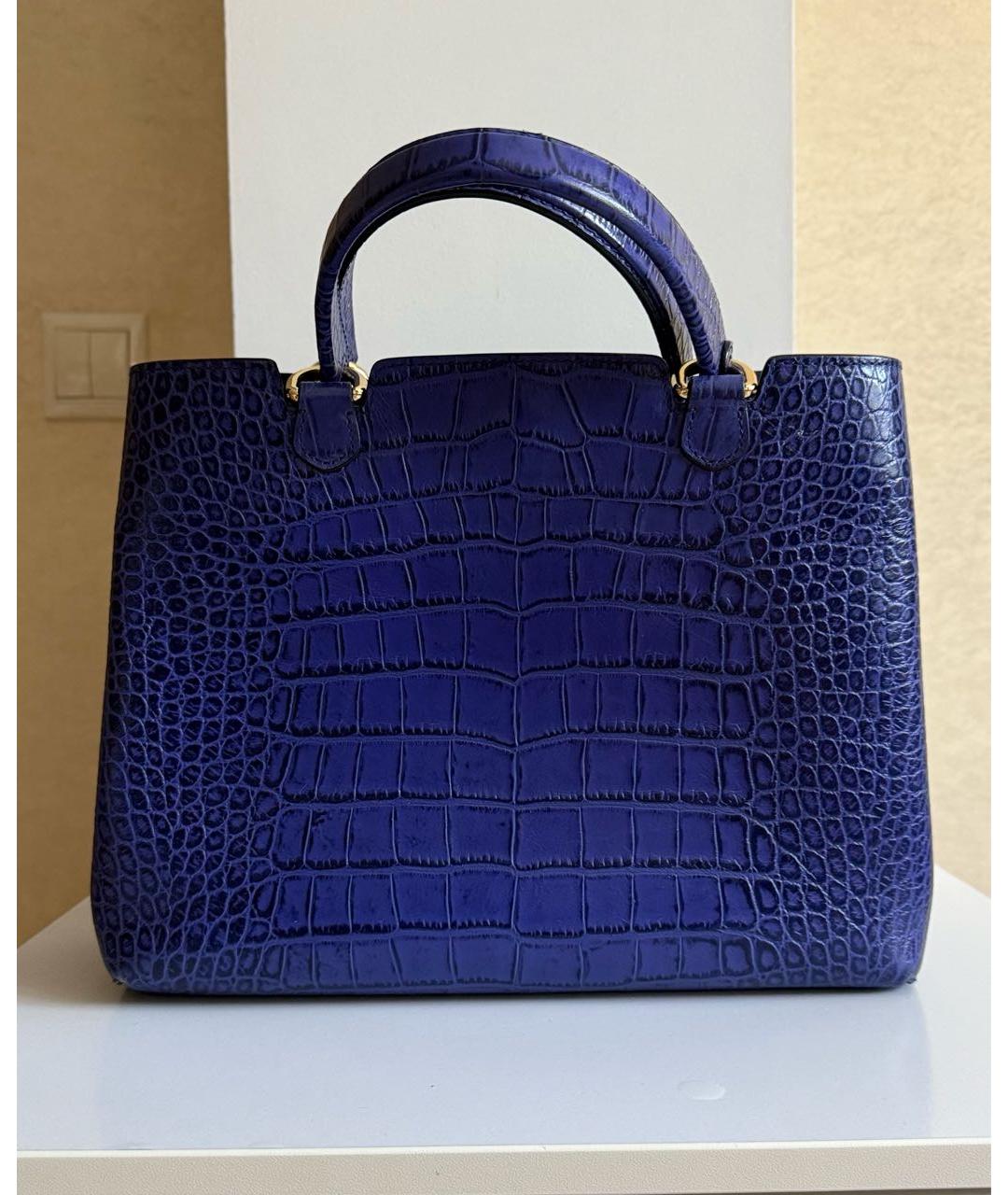 EMPORIO ARMANI Синяя кожаная сумка тоут, фото 3