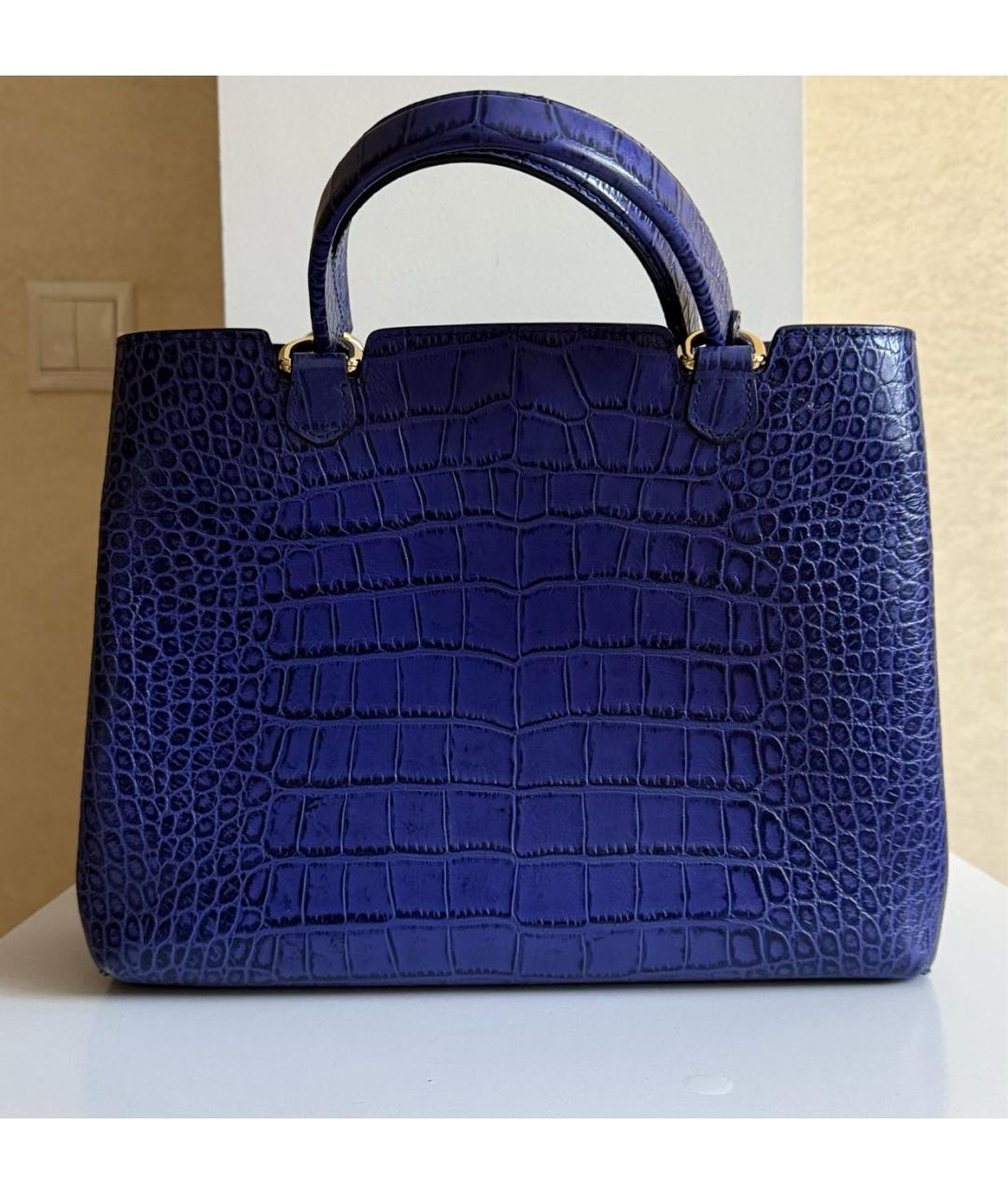 EMPORIO ARMANI Синяя кожаная сумка тоут, фото 6