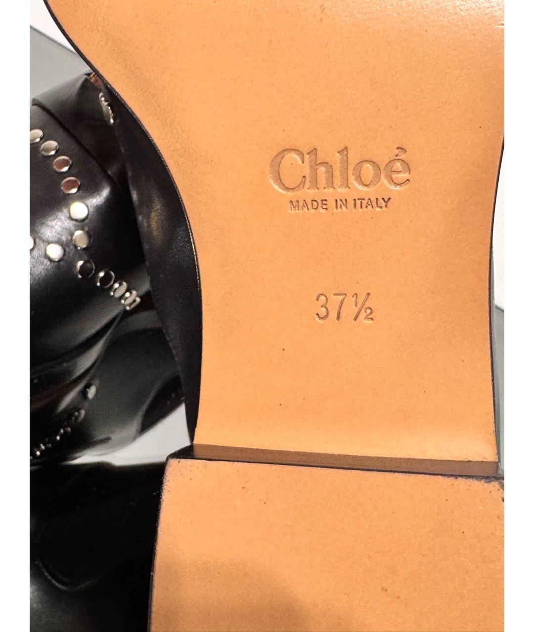 CHLOE Черные кожаные брогги и оксфорды, фото 7