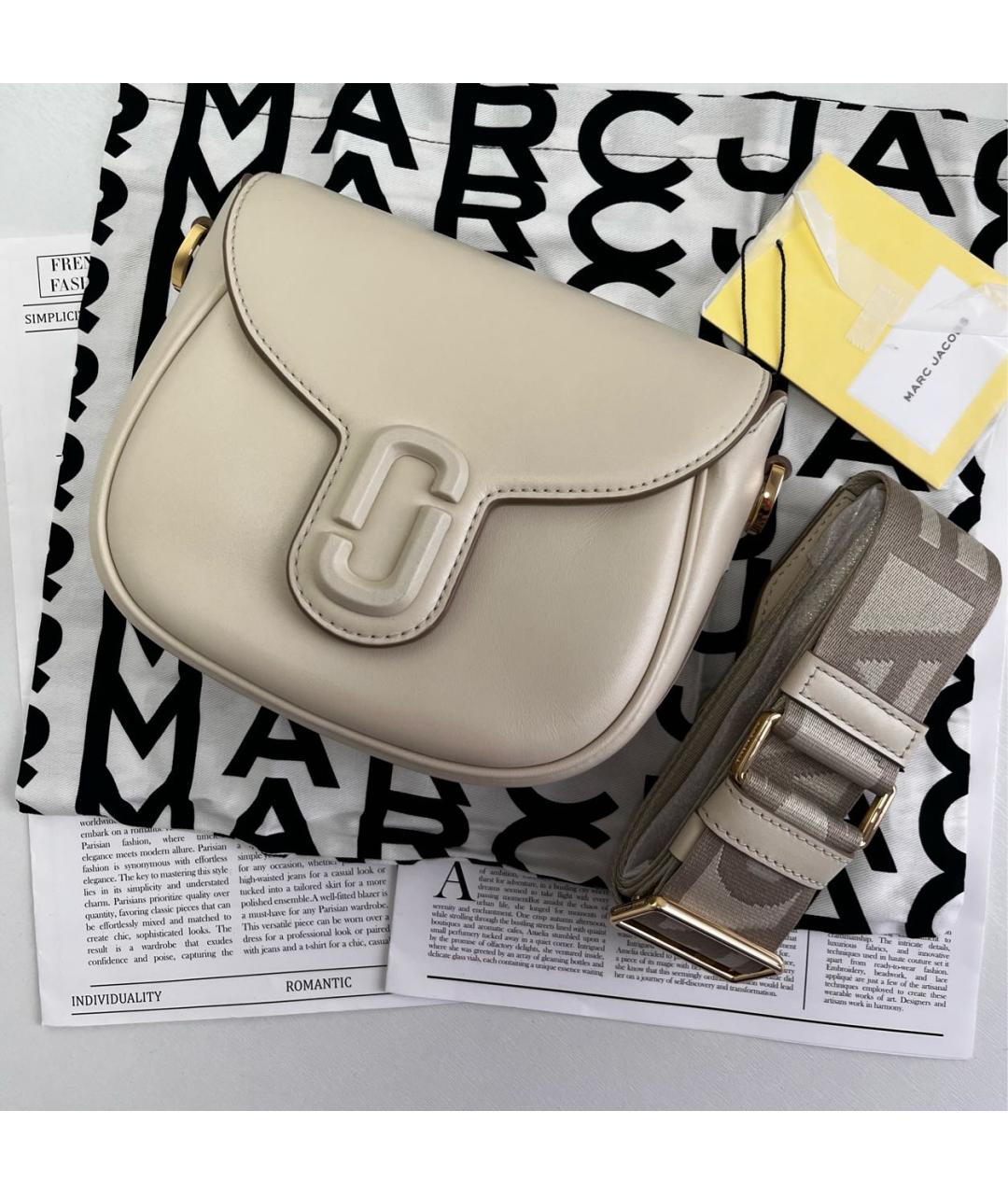 MARC JACOBS Бежевая кожаная сумка через плечо, фото 3