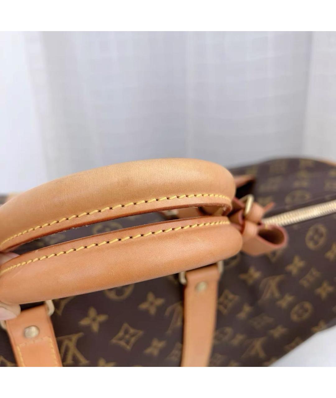 LOUIS VUITTON Коричневая кожаная дорожная/спортивная сумка, фото 7