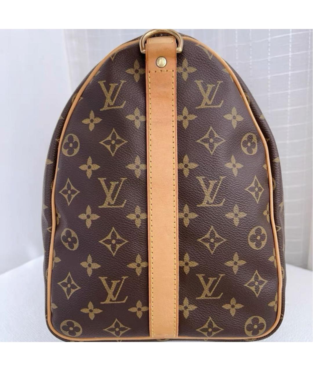 LOUIS VUITTON Коричневая кожаная дорожная/спортивная сумка, фото 4