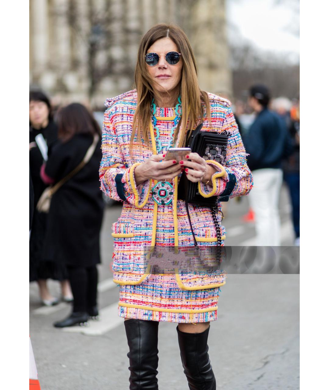 CHANEL Мульти твидовое коктейльное платье, фото 2