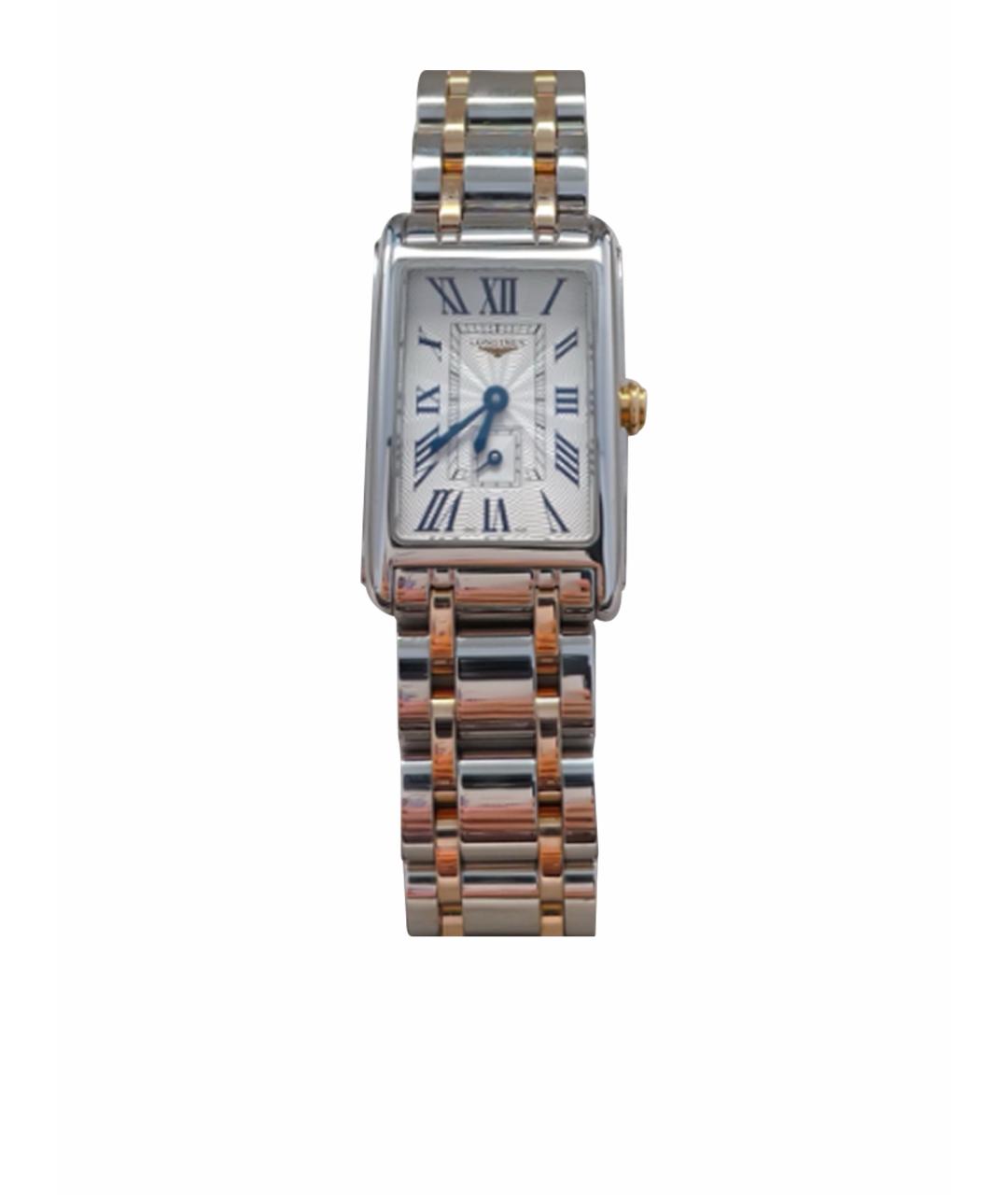 LONGINES Белые часы из золота и стали, фото 1