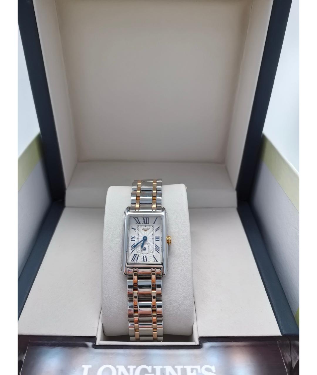 LONGINES Белые часы из золота и стали, фото 7