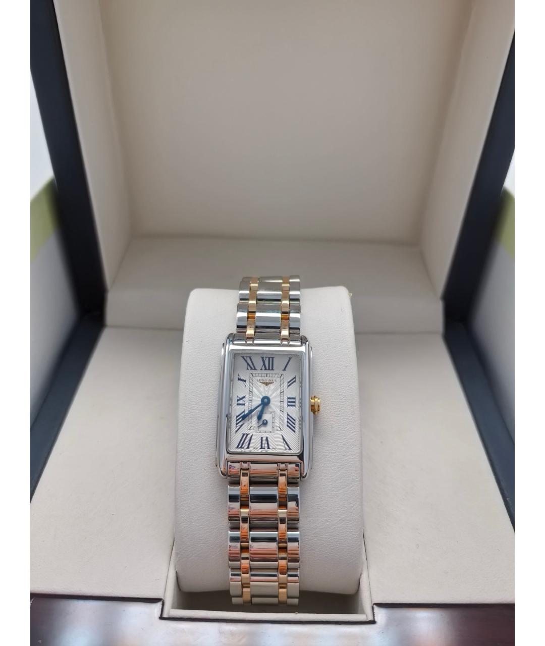 LONGINES Белые часы из золота и стали, фото 8