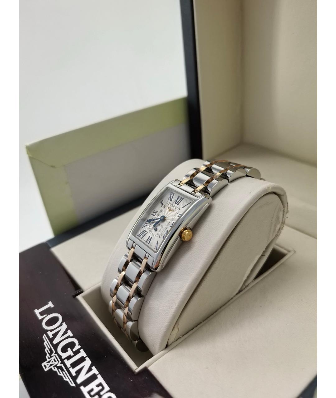 LONGINES Белые часы из золота и стали, фото 5
