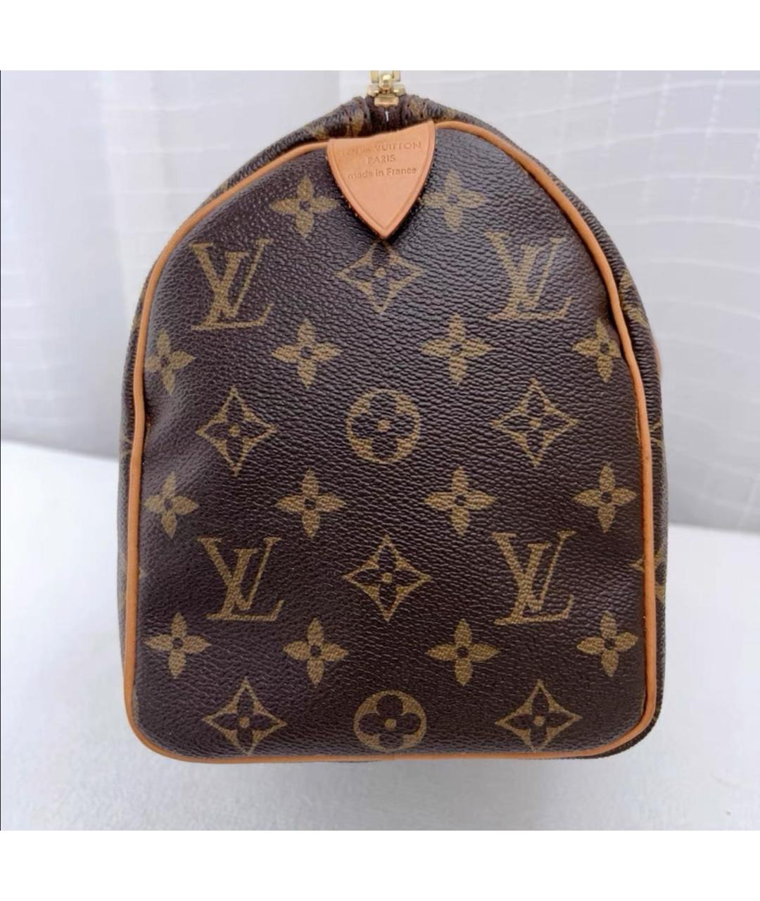 LOUIS VUITTON Коричневая кожаная сумка с короткими ручками, фото 3