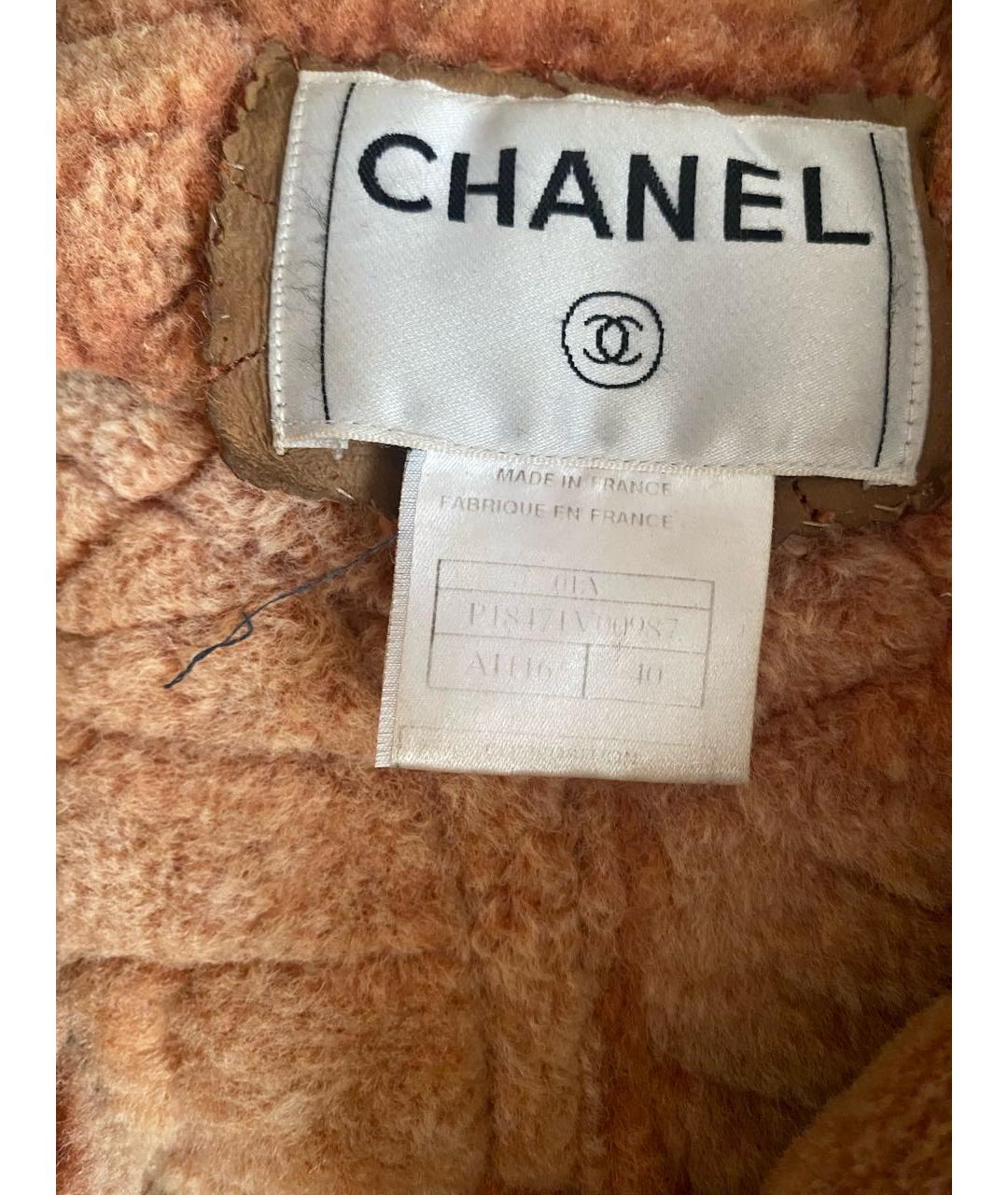 CHANEL Бежевая шерстяная дубленка, фото 3