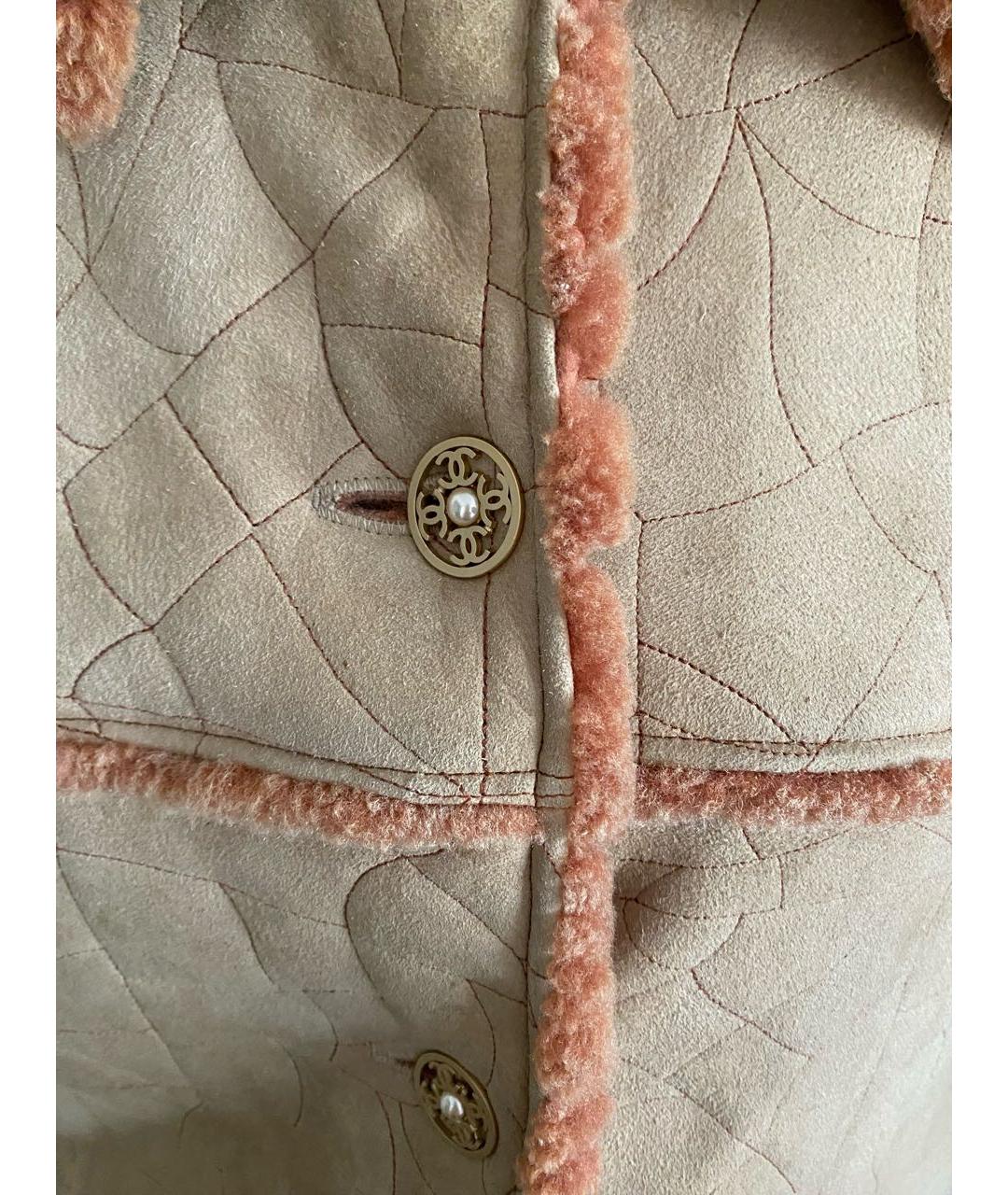 CHANEL Бежевая шерстяная дубленка, фото 8