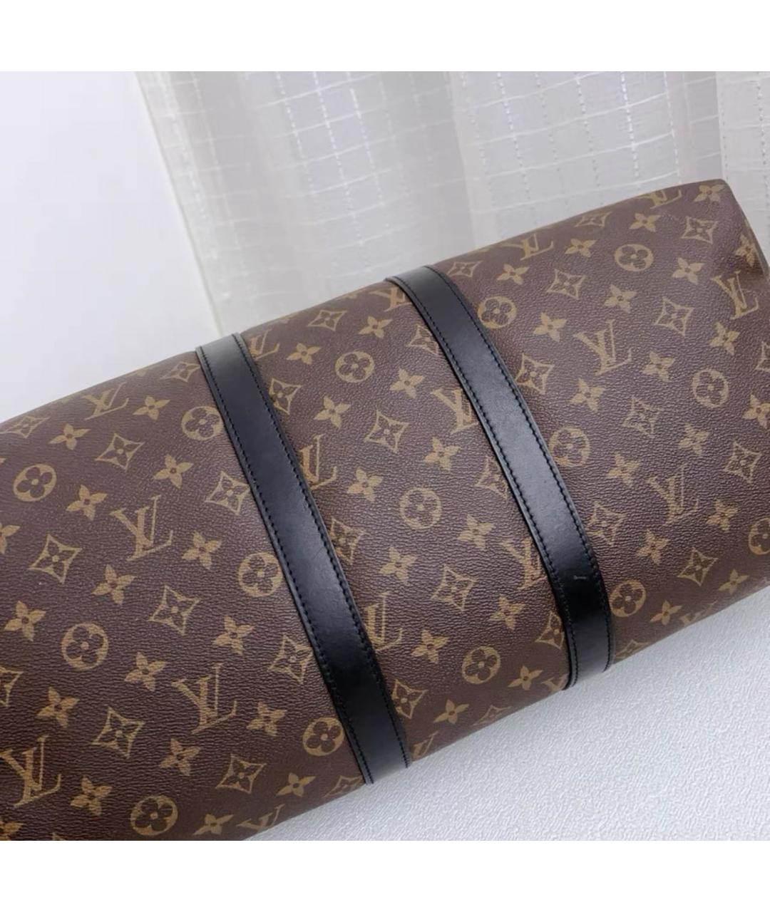 LOUIS VUITTON Коричневая кожаная дорожная/спортивная сумка, фото 5