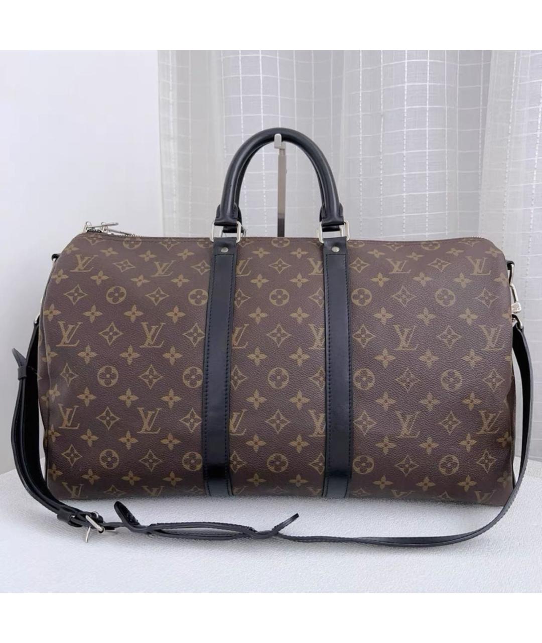 LOUIS VUITTON Коричневая кожаная дорожная/спортивная сумка, фото 9