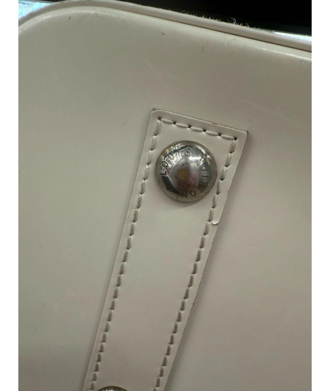 LOUIS VUITTON Белая кожаная сумка с короткими ручками, фото 5