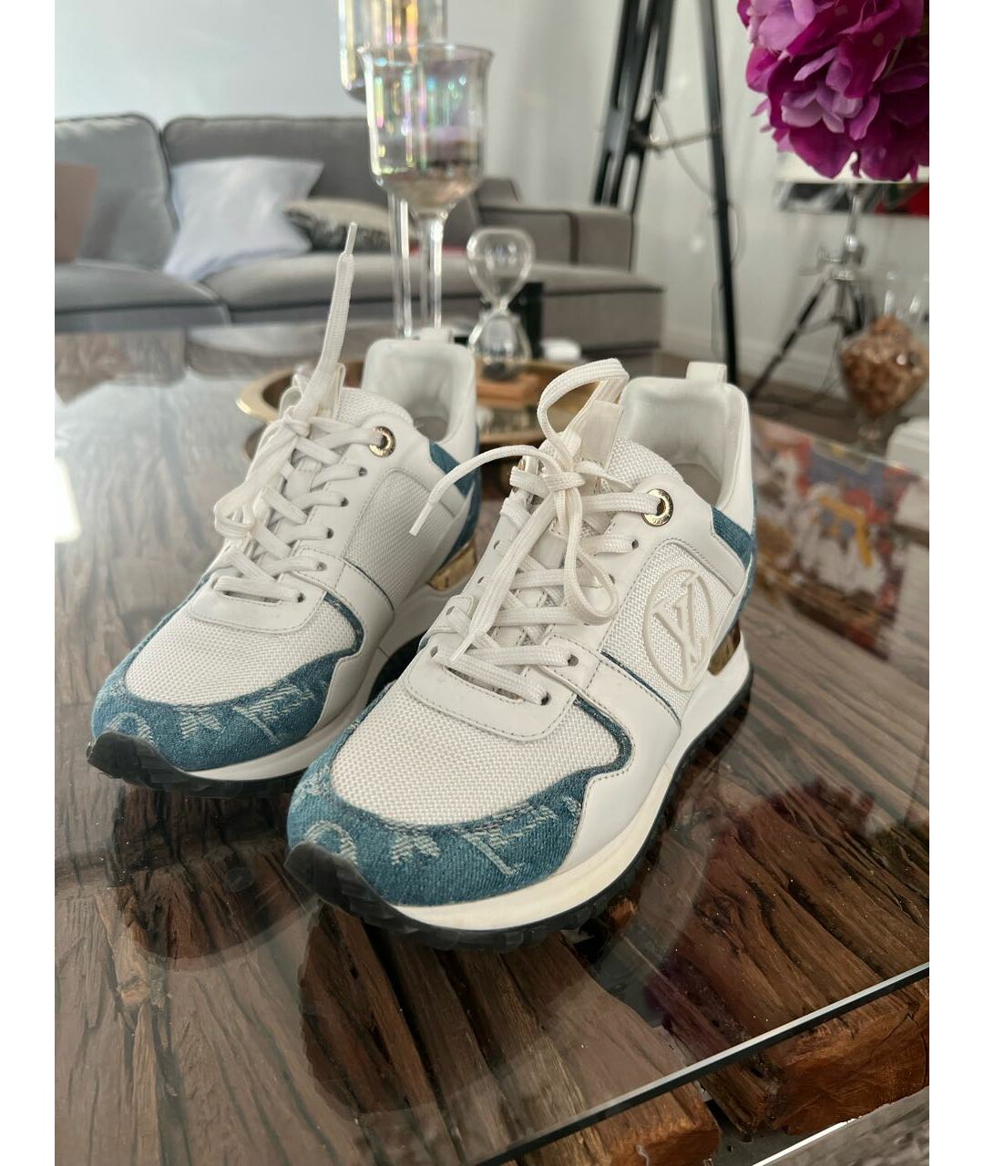 LOUIS VUITTON Белые кожаные кроссовки, фото 7