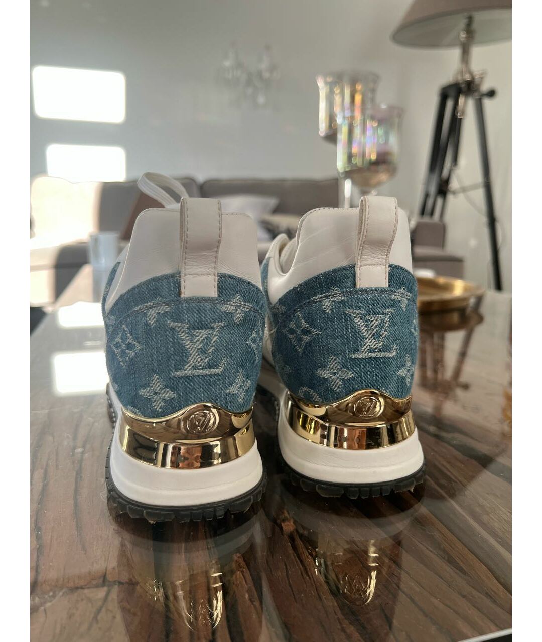 LOUIS VUITTON Белые кожаные кроссовки, фото 4